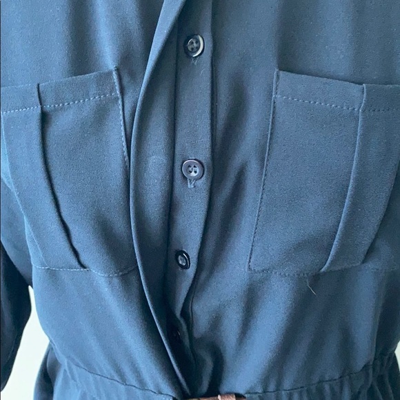 Skies Are Blue - Delaine Belted Blue Shirt Dress - Picture 4 of 11